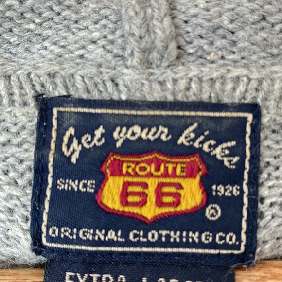 Vintage Route 66 Original Clothing Co Sweater Blue and Grey Zipper with Hood - Picture 8 of 9